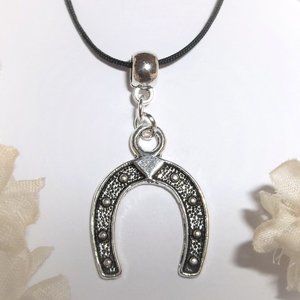Necklace, Pendant, Horseshoe Necklace, Unisex Necklace, Silver Necklace 8036